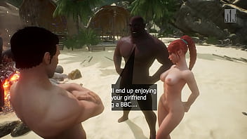 Bbc girlfriend ends up like the locals at island beach