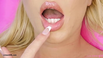 Teen blonde charm naked close up
