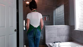 Sage eldritch in a starbucks wetting jeans & panties