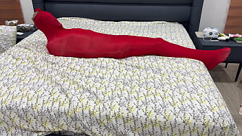 Nylon Encasement Mummification Locked In Pantyhose Cocoon Can't Escape Or Break Free From Being Put Into Stretchy Hose thumbnail
