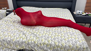 Nylon encasement mummification locked in pantyhose cocoon can't escape or break free from being put into stretchy hose Nylon encasement mummification locked in pantyhose cocoon can't escape or break free from being put into stretchy hose