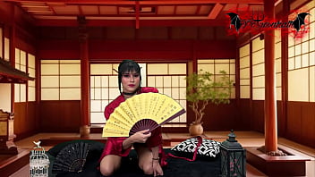 Geisha slut loves riding on her toy