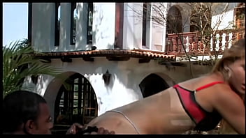 A pretty girl writhes in bliss riding the cock of a well built black guy and feeling it entering her tight ass from behind