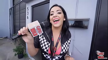 The pink vibrator rubs liv’s clit