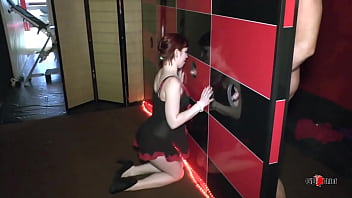 Sexy skinny young girl swingers club adventure glory hole shower