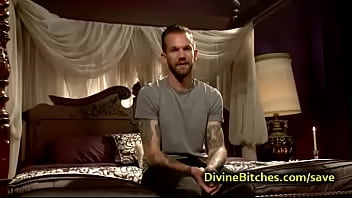 Bound tattooed guy ass fucked by hottie