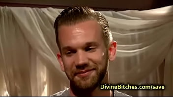 Bound tattooed guy ass fucked by hottie