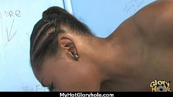 Ebony teen shows off her blowjob skills at gloryhole 12