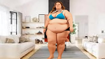 Fat Blonde Jiggles Flesh On Beach thumbnail