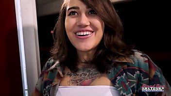 Inked brunette hottie rihanna dildo fucks her pussy and deepthroats a cock