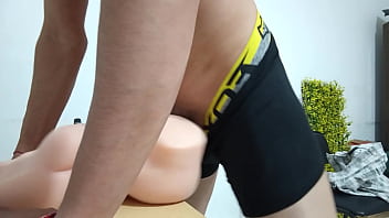 Shameful man fucking his sex doll's big ass