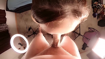 Cum on tits creampie with vibe cockring