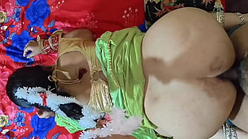 Cute saree bhabhi gets naughty with her father in law for rough and hard sex after on her back