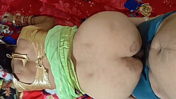 Cute saree bhabhi gets naughty with her father in law for rough and hard sex after on her back