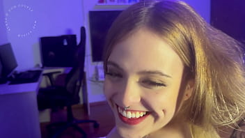 Blonde step sister gets a big cumshot on her face