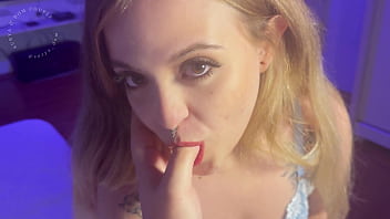 Blonde step sister gets a big cumshot on her face