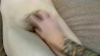 Hairy baby cuffed tickled & spanked then pisses fucks and sucks to facial