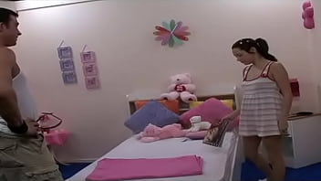 Pig tailed teen sucks and fucks a hard cock dry