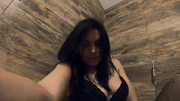 Milfycalla masturbating and peeing after ironing a winter puffer coat