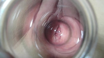 Through a glass tube