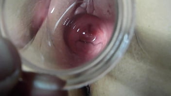 Through a glass tube