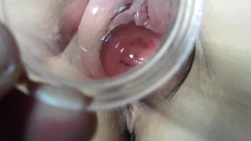 Through a glass tube