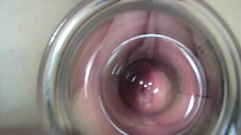 Through a glass tube