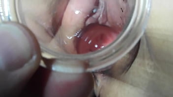 Through a glass tube