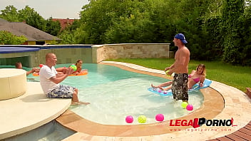 Three big cocks fuck bikini slut mira sunset & dp christen courtney by the pool gp138