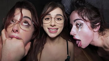 Addicted to cum busty whore licks the floor