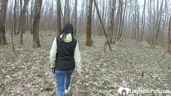 Brunette Hottie Sucks My Cock In The Woods thumbnail