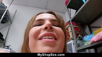 Shoplifting teen have to suck officer mike’s cock myshopsex