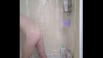 Hot milf with big breasts cleans herself