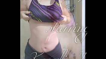 Hot milf with big breasts cleans herself