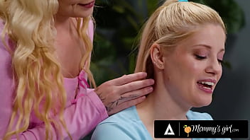 Petite blonde has sneaky sex with milf