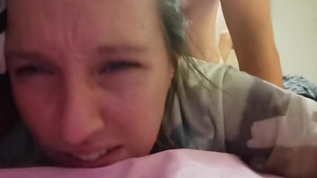 Tight brunette gets fucked – cum inside of her tight pussy