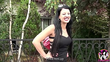 Brunette bitch fucks hard next to her boyfriend