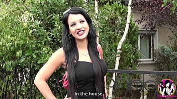 Brunette bitch fucks hard next to her boyfriend