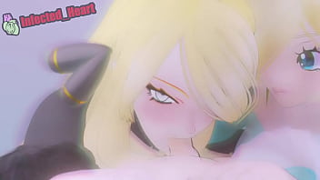 2 chicas rubias realizando una mamada