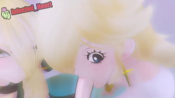 2 chicas rubias realizando una mamada