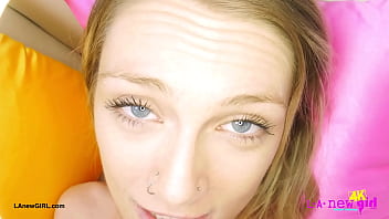 Blonde fashion model naked close up