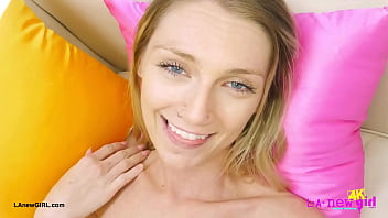 Blonde fashion model naked close up