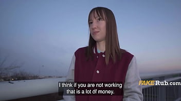 Pretty russian student shakes her parts for the right amount of cash