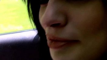 Daring babe flashing her tits in public