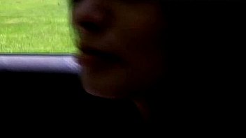 Daring babe flashing her tits in public