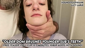 Older Dom Brushes Young Subs Teeth thumbnail