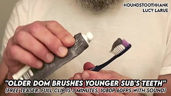 Older Dom Brushes Young Subs Teeth thumbnail