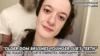 Older Dom Brushes Young Subs Teeth thumbnail