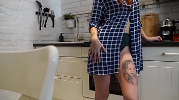Quickie with hot neighbor in the kitchen