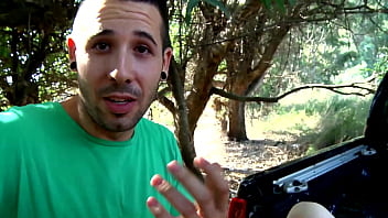 Amateur couple having sex in a forest